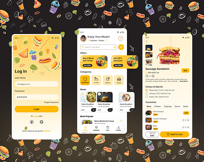 Food Delivery App app catering app design figma food delivery app ui uiux user experience user interface ux