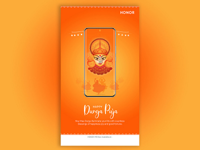 Happy Durga Puja Poster for HONOR branding dribbble graphic design poster festival