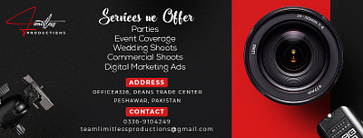 Photography Services Banner 3d animation banner branding cover graphic design logo motion graphics photography services ui