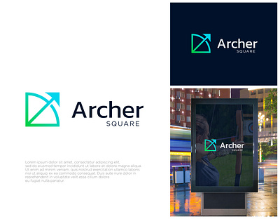 Archer Square | Bow Arrow Simple Logo archer archery arrow arrowhead bow branding business design graphic design illustration logo logo design minimal minimalist modern simple square success target vector