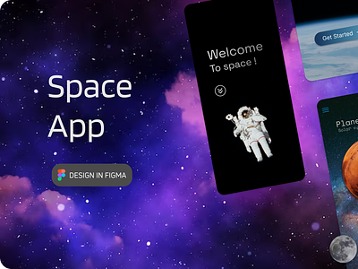 Space Application UI/UX Design application astronaut education mars mobile moon space study ui ux