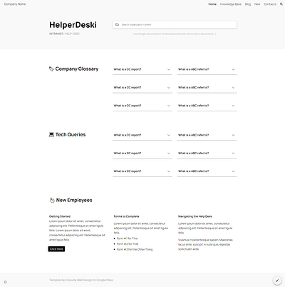 Google Sites Intranet - Help Desk Minimalist Theme google sites google sites intranet google sites template google sites theme help desk intranet minimalist notion web design