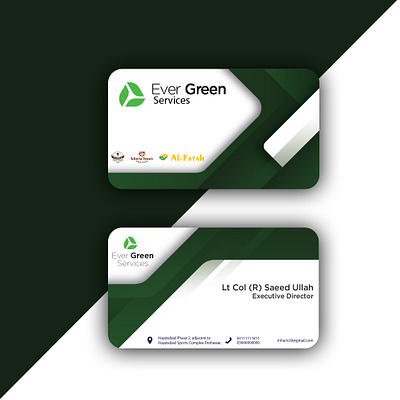 Ever Green Business Card 3d animation branding business card card cards graphic design logo motion graphics service card services ui