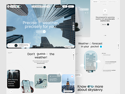 Weather Forecast Landing Page clean cloud forecast landing page location map navigation prediction rainy saas search startup temperature thermometer ui ux weather weather forecast weather website webdesign windy