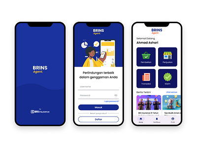 BRINS Agent - Mobile Application bank bank bri bank rakyat indonesia bri bri insurance finance indonesia insurance mobile app mobile ui ui design uiux