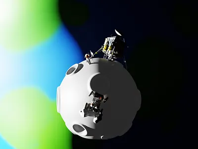 3D Moon landing - 3D clay model 3d 3d blender 3d character 3d design 3d model 3d render apolo14 astronaut design graphic design illustration moon moon landing moonbuggy simple character