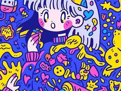 Cute cartoon girl dall e