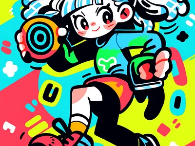 Cute cartoon girl dall e