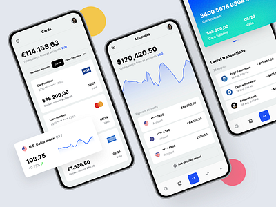 Account and Cards - Paysa FinTech UI Kit account app bank banking card debit card finance fintech inspiration mobile app design payment saas ui design ui kit visa card wallet