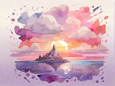 Abstract Painting Art abstract art background colorful graphic design illustration nature painting print sunset vector