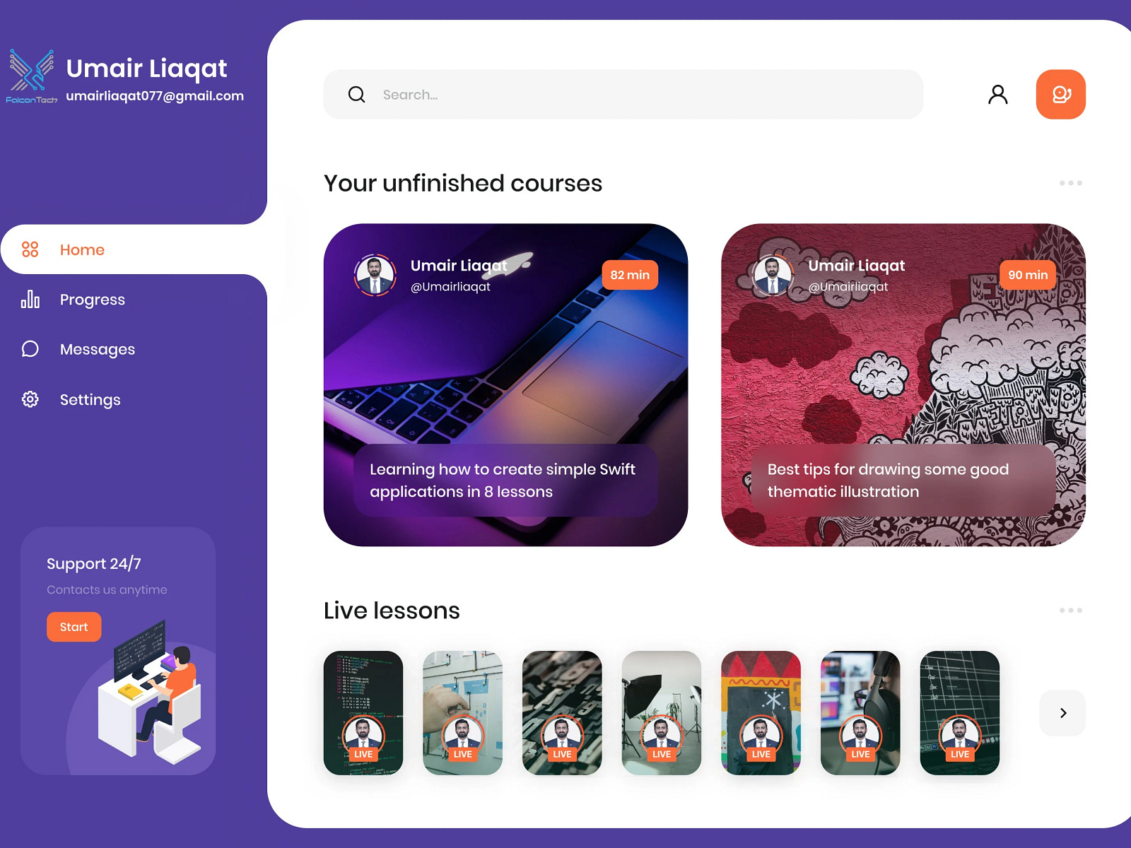 Dashboard Design for Online Course 📚 by Umair Liaqat on Dribbble