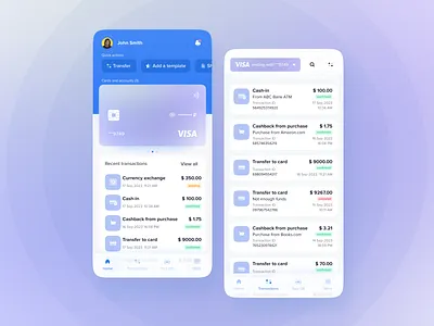 Transactions banking app banking app banking transfers credit cards app transactions transfers app