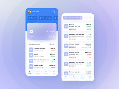 Transactions banking app banking app banking transfers credit cards app transactions transfers app