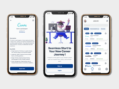 Jobfinder App Design Concept app career clean employee finder hire hiring job details job finder app job platform job recruitment job search jobfinder minimalist mobile app recuitment ui uiux ux vacancy