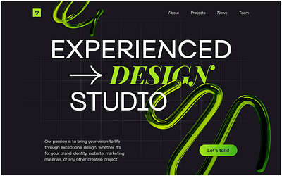 Design Studio Website 3d agency website company creative digital agency home page metallic portfolio studio ui ux web web design website wesite design