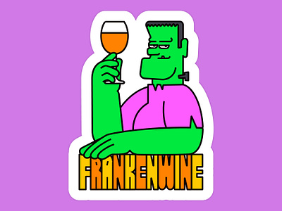 Frankenwine 🍷🔩⚡️ alcohol autumn character character design connoisseur creature drinks fall frankenstein halloween horror illustration monster procreate scary spooky sticker stickers vector wine