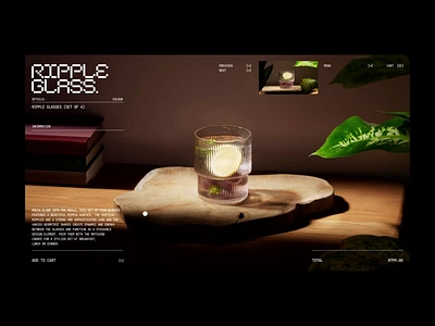 GLASSWARE №001 c4d design interaction redshift typography ui web