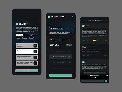 Re-Design ChatGPT Mobile Version ai app application chatgpt clean dekstop design flat icon logo mobile mobile apps mobile design redesign simple ui