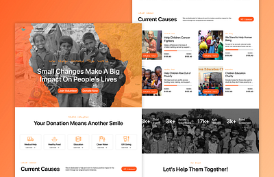 Daily UI Challenge Day 22 - A Landing Page for Charity app charity contribution daily ui challenge design donation help landing page trending ui ui challenge ui ux design uidesign viral volunteer website