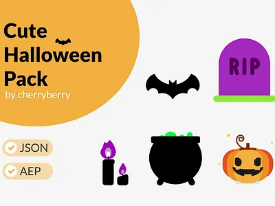 Lottie animations - Happy Halloween! 2d after effects animation autumn bat celebrations clean design festival graphic design halloween happyhalloween icons illustration illustrator lottie motion graphics spooky vector zombie