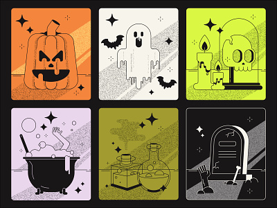 Halloween Illustration Pack art branding design digital flat graphic graphic design halloween illustration illustrator vector web