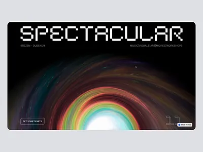 Spectacular - Dora.run Exploration 3d animation dark dark web dora dora.run galaxy graphic design motion graphics music music festival no code spectacular three.js ui web design webgl