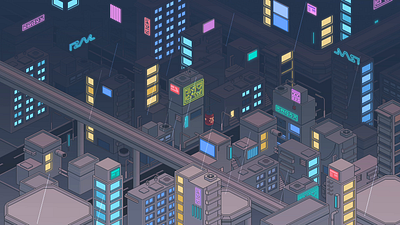 Untitled 37 animation city scape cyber punk game design illustration isometric music video pixel art scifi