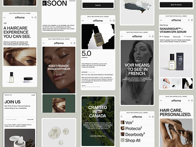 Efemme beauty digital branding ecommerce healthcare layout mobile responsive skincare