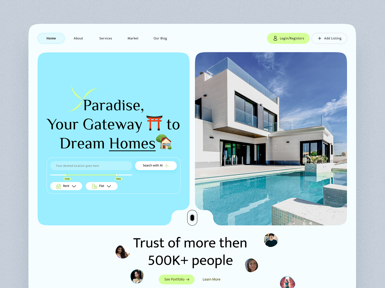 Paradise, Real Estate Web by Abdul Rahim on Dribbble