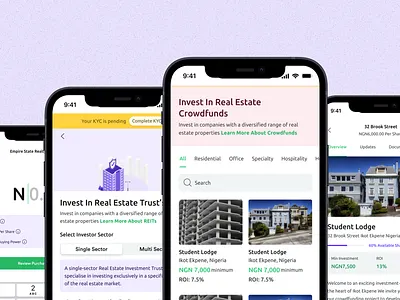 Real Estate Investment App bank design fintech product design ui