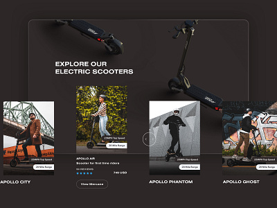 Apollo Scooters - Shopify E‑commerce of vehicle‑grade scooters adchitects design ecommerce electric scooters ui ui design ux ux design