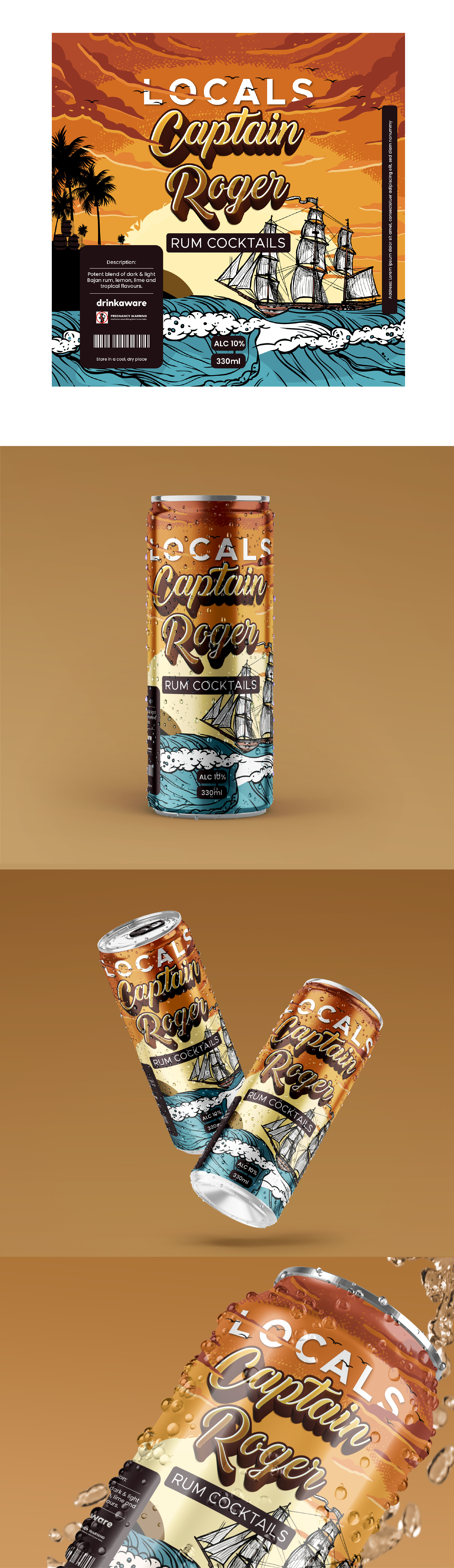 CAPTAIN ROGER brand identity branding graphic design illustration package design packaging packaging design print product design