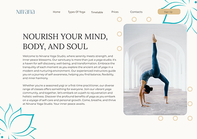 Nirvana Yoga Studio Concept concept fitness ui ux webdesign website