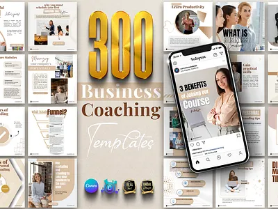 300 Coaching Business Canva Templates branding business coach canva canva for coach canva template lab canva templates coach coach canva template coach template coaching coaching business coaching business templates graphic design instagram post instagram story social media post social media template