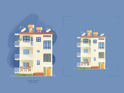 Rainy house adobe after effects animation architecture cel animation house illustration procreate rain thunder