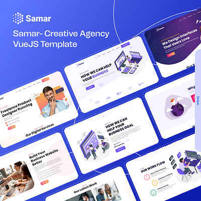 Samar - Creative Agency VueJS Template advertisement creative creative agency instagram post marketing product design social media social media post template uiux vuejs website