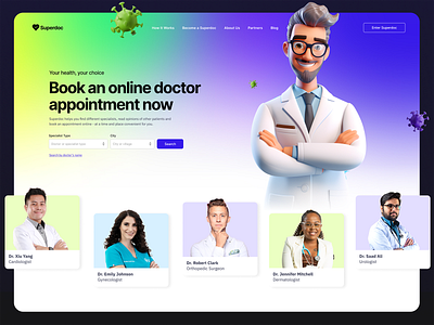 Superdoc | Homepage Redesign design doctor doctors appointment figma hadzhiev healthcare illustration medical medicine primedivision sevilaxiom strahil superdoc ui userjourney ux