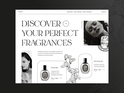 Exclusive Perfumes Website branding design graphic design typography ui ux vector website