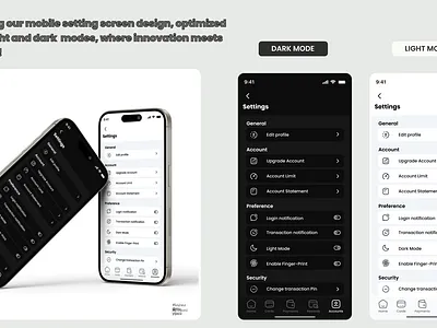 Mobile Settings Screen design design screen graphic design mobile app mobile settings product design ui uiux