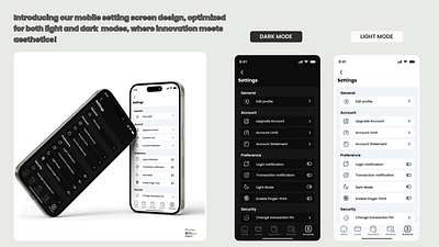 Mobile Settings Screen design design screen graphic design mobile app mobile settings product design ui uiux