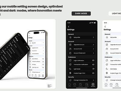Mobile Settings Screen design design screen graphic design mobile app mobile settings product design ui uiux