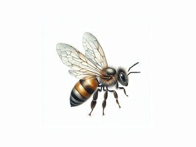 A watercolor bee bee flying little watercolor