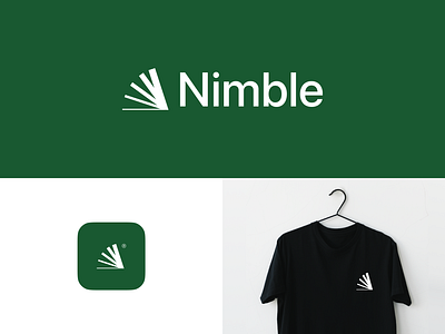 Nimble brand branding buro clothing design erneue graphic design green identity logo mockup shirt sport wear