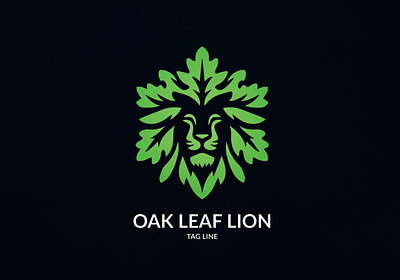 Oak Leaf Lion Logo animal branding design graphic design leaf lion logo