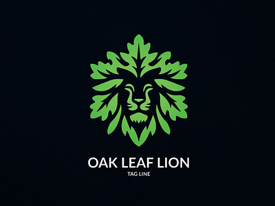 Oak Leaf Lion Logo animal branding design graphic design leaf lion logo