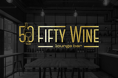 Fifty Wine bar branding design graphic design graphics italy logo logo design logotype lounge lounge bar mock. up pavia vector vectors wine bar