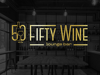 Fifty Wine bar branding design graphic design graphics italy logo logo design logotype lounge lounge bar mock. up pavia vector vectors wine bar