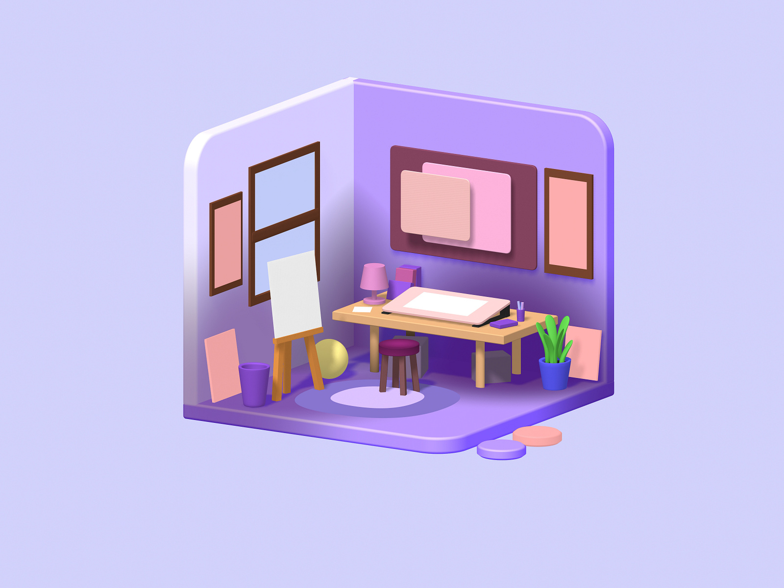 a-3d-room-design-by-abhinav-s-h-on-dribbble