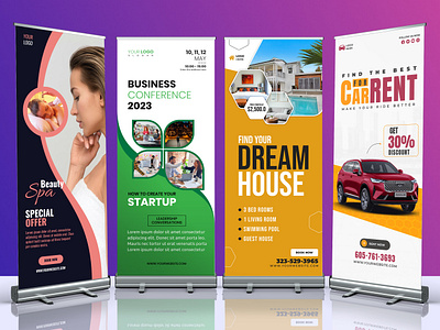 Some sample designs of Roll-Up Banner retractable banner design