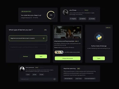 Codeville Edu Platform app design clean design code components dark education interaction minimalism mobile app platform programming ui ui design uiux web design